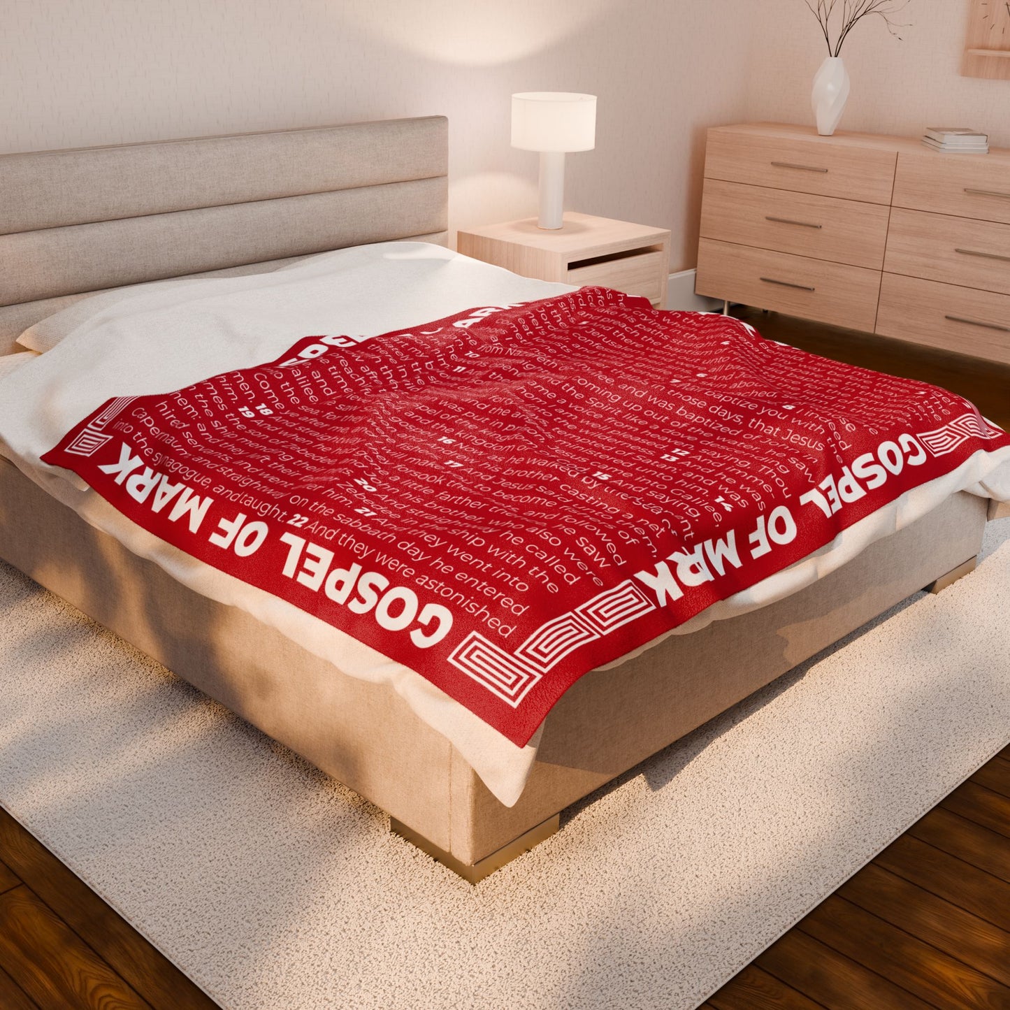 BLANKET - Dark Red, Gospel of Mark, "Four Gospels"