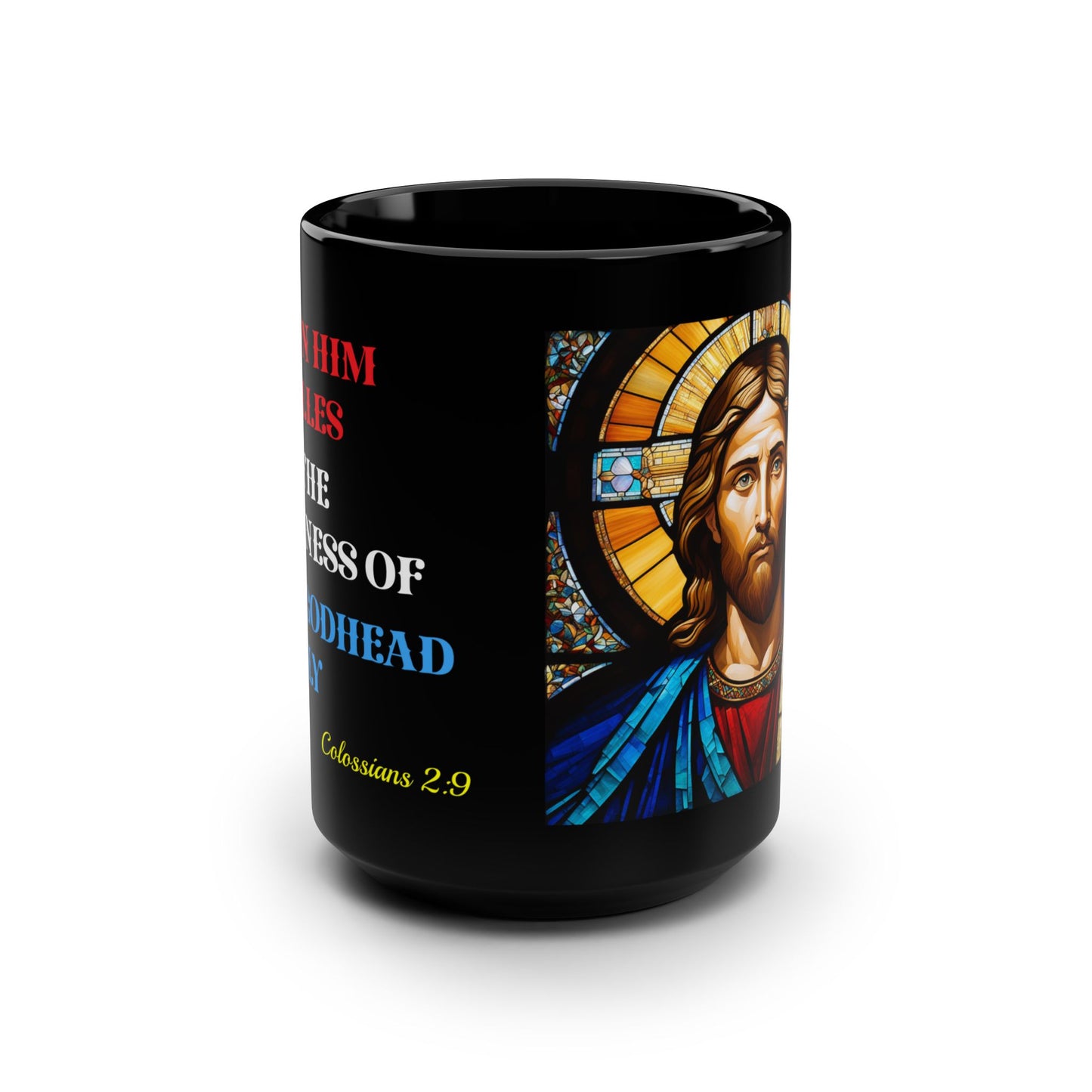 "JESUS" MUG, Colossians 2:9, Black