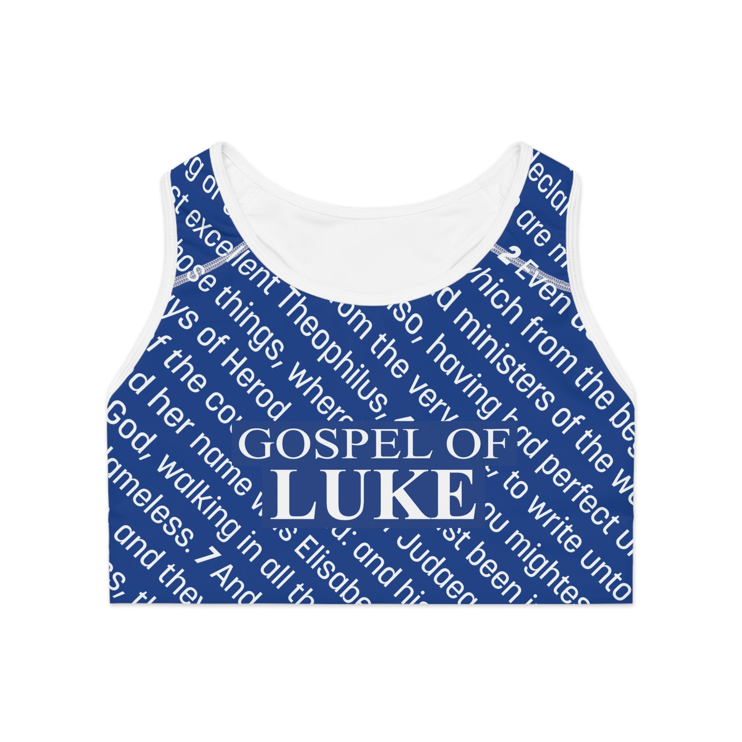Gospel of Luke Sports Bra, Inspirational Athletic Wear, Motivational Fitness Top, Faith-Based Workout Gear, Christian Activewear