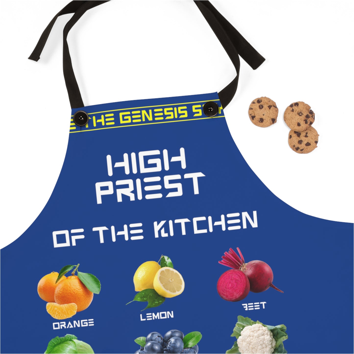 Chef's Culinary Vestment - in Blue color, from "High Priest of the Kitchen" Aprons Collection