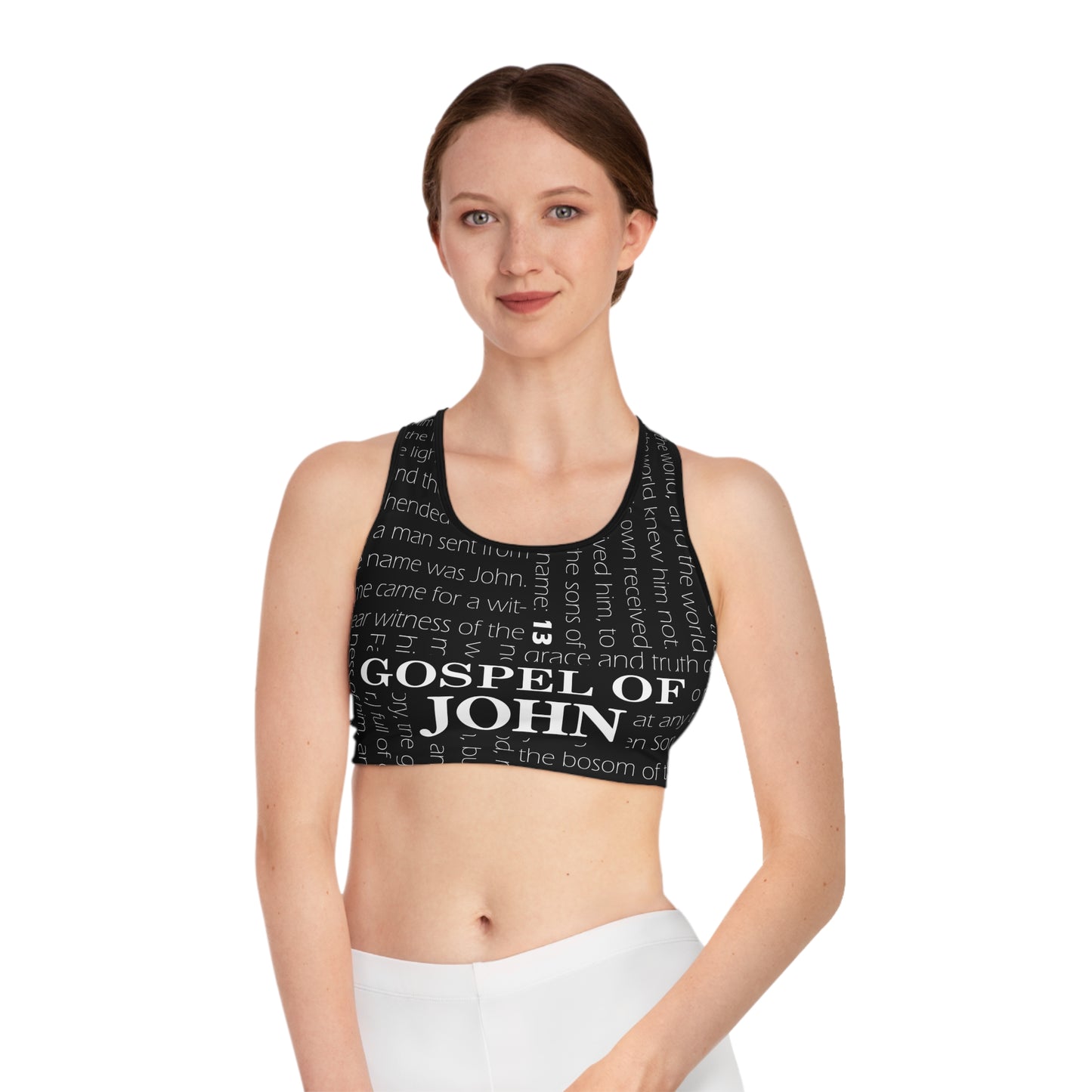 Faith-Inspired Sports Bra, Workout Gear, Activewear, Gospel Message, Bible Verse Apparel, Spiritual Fitness Clothing
