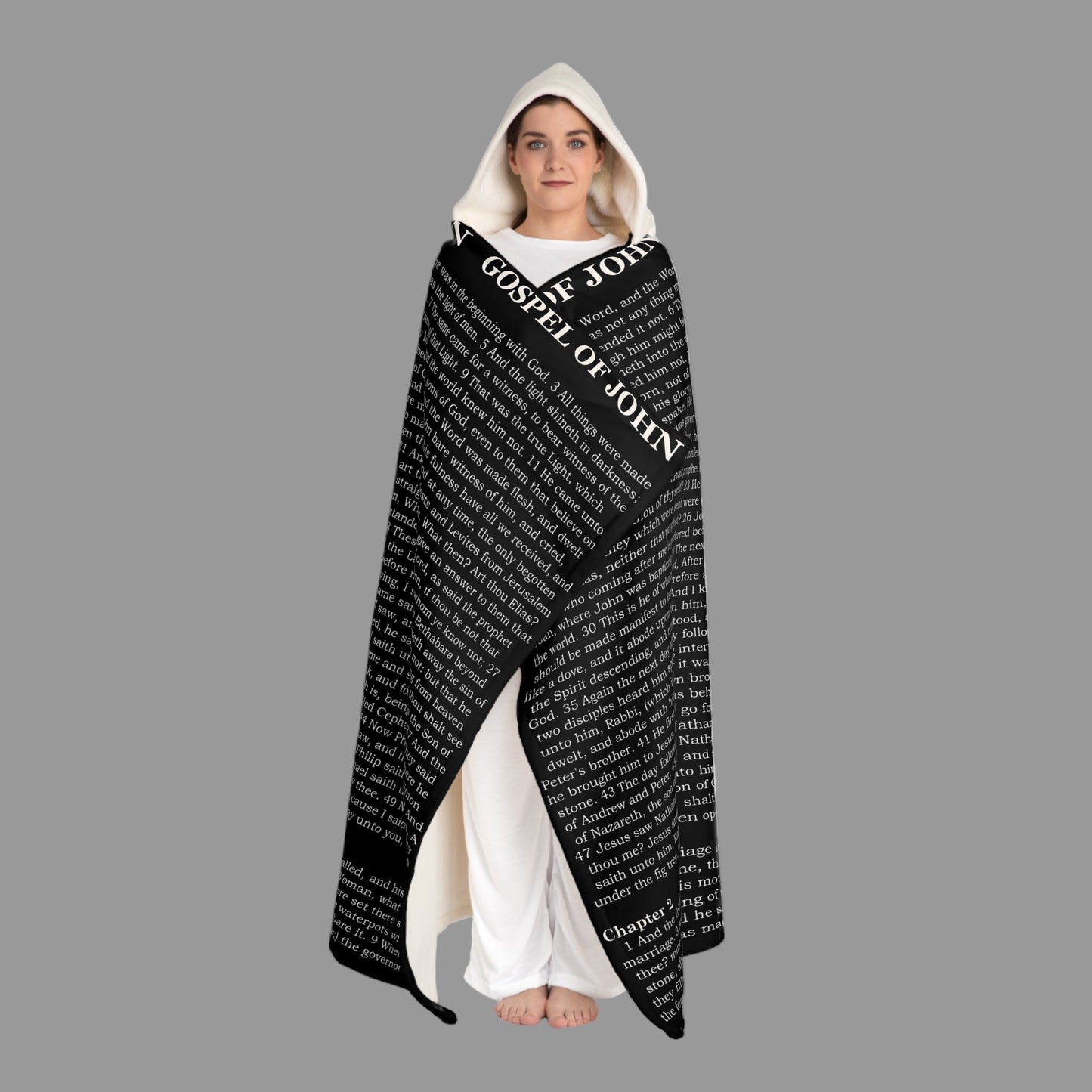 John Gospel Hooded Sherpa Blanket – Black