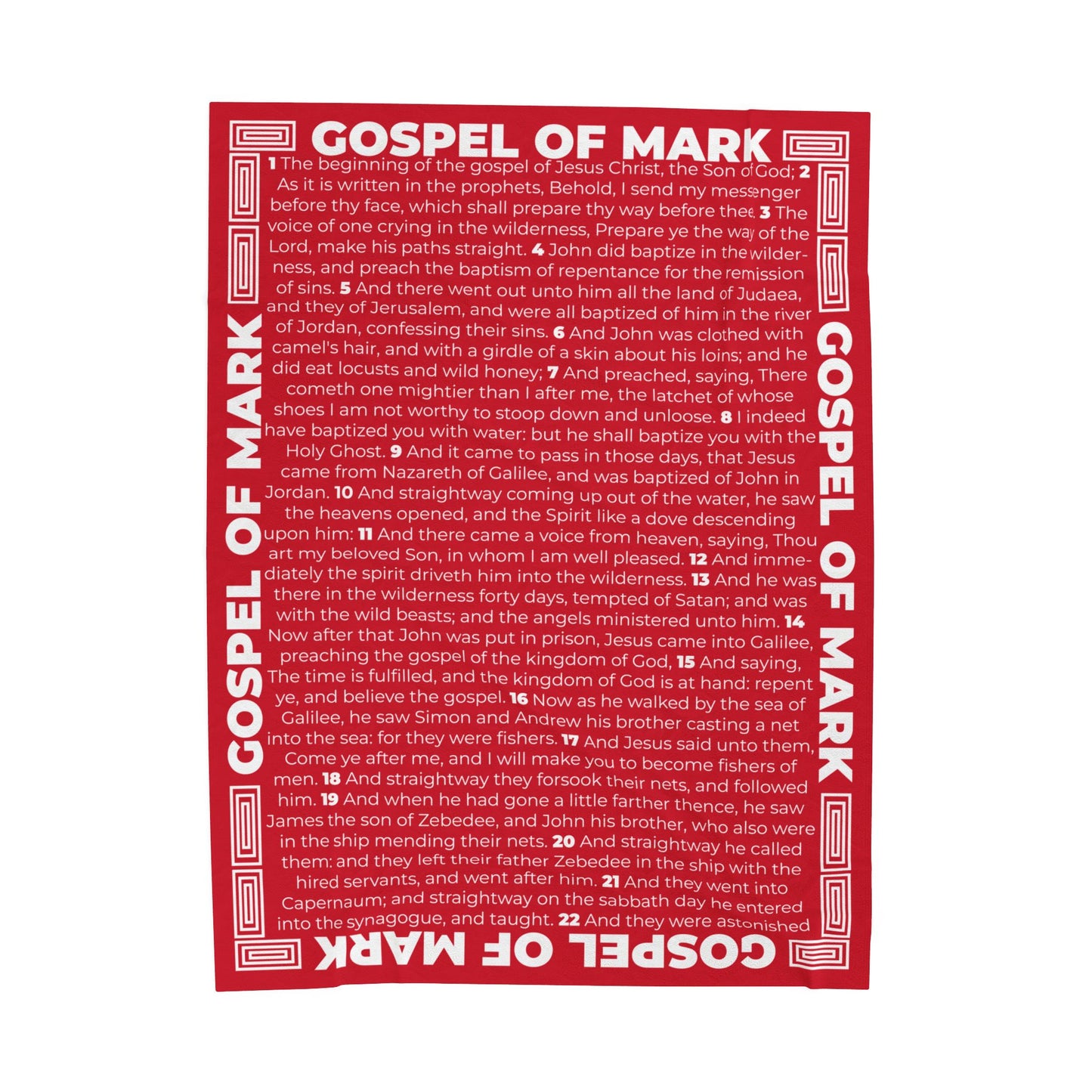 BLANKET - Dark Red, Gospel of Mark, "Four Gospels"