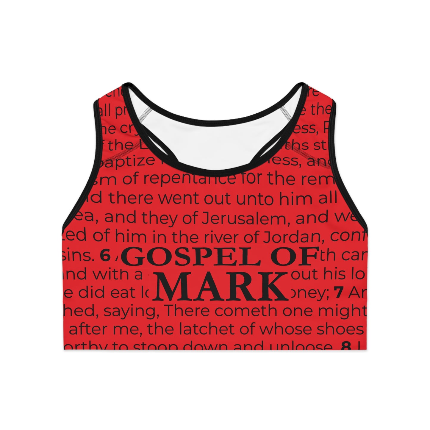 Gospel Mark Sports Bra, Inspirational Workout Gear, Faith-Based Fitness Top, Activewear for Believers, Bible Verse Apparel