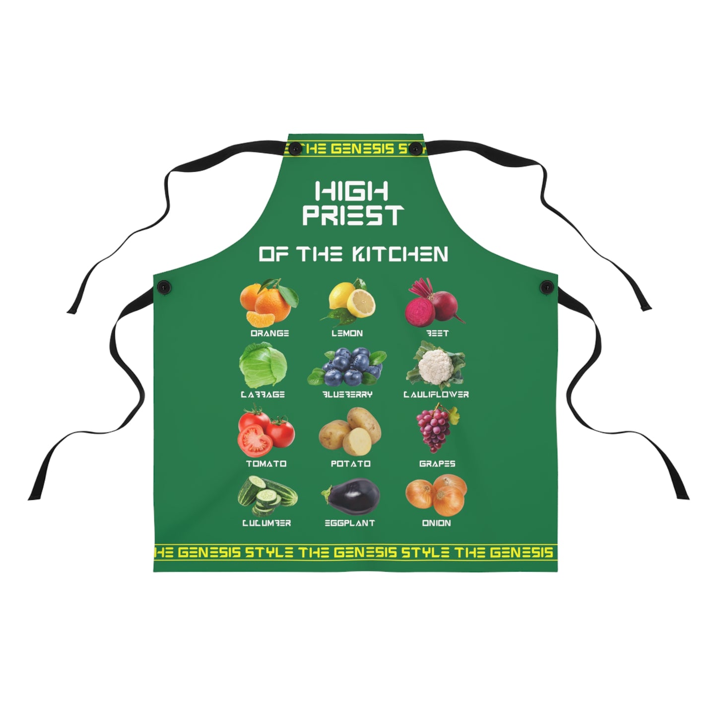 Chef's Culinary Vestment - in Dark Green color, from "High Priest of the Kitchen" Aprons Collection