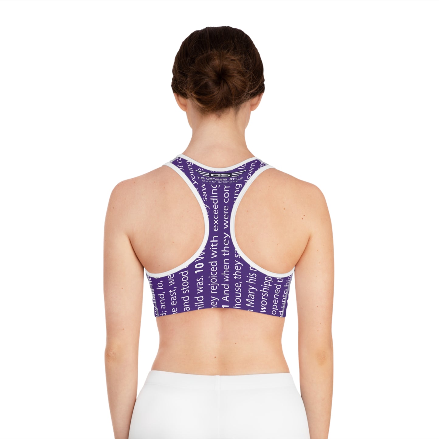 Gospel of Matthew Sports Bra, Inspirational Workout Top, Fitness Apparel, Christian Activewear, Women’s Sportswear