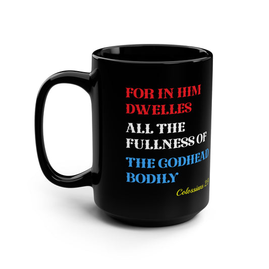"JESUS" MUG, Colossians 2:9, Black