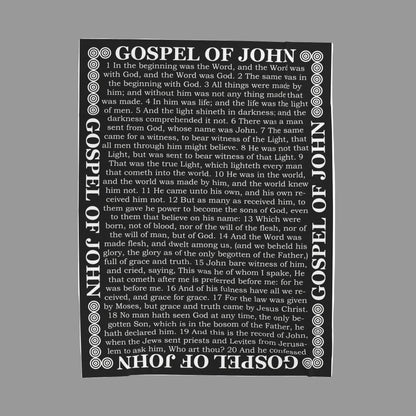 Gospel of John Black Velveteen Plush Blanket with Scriptures Print