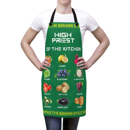 Chef's Culinary Vestment - in Dark Green color, from "High Priest of the Kitchen" Aprons Collection