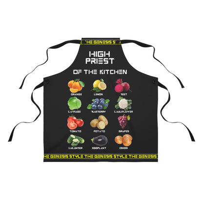 Chef's Culinary Vestment - in Black color, from "High Priest of the Kitchen" Aprons Collection