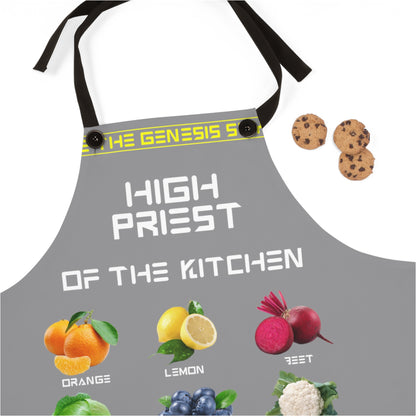 Chef's Culinary Vestment - in Grey color, from "High Priest of the Kitchen" Aprons Collection