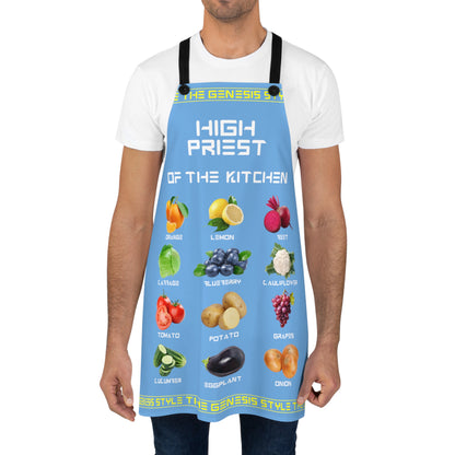 Chef's Culinary Vestment - in Sky Blue Color, from "High Priest of the Kitchen" Aprons Collection