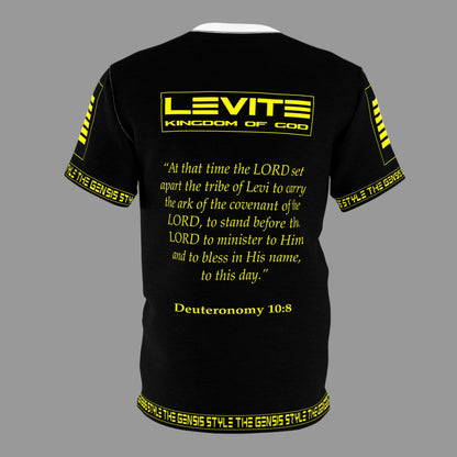 Suggestion


Black t-shirt with yellow text and branding on a white background