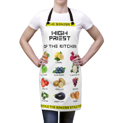 Chef's Culinary Vestment - in White color, from "High Priest of the Kitchen" Aprons Collection