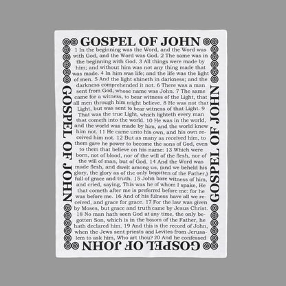 Gospel of John Pure White Velveteen Plush Blanket with Scriptures Print