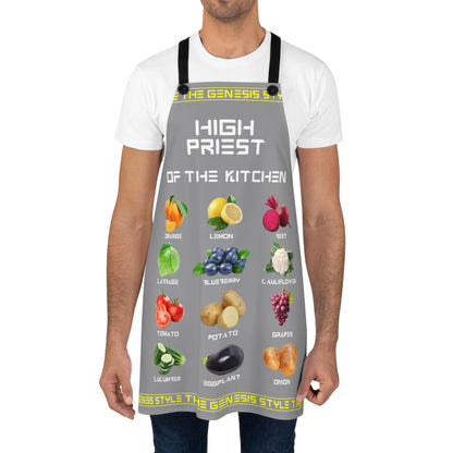 Chef's Culinary Vestment - in Grey color, from "High Priest of the Kitchen" Aprons Collection