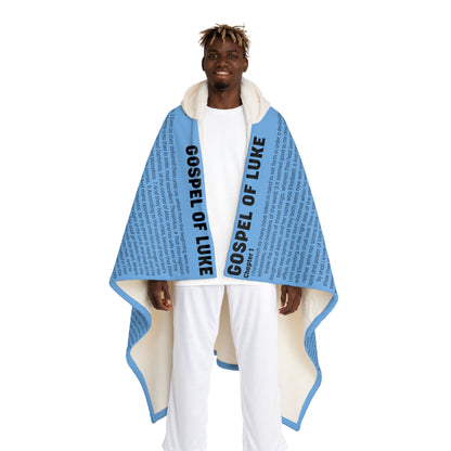 Hooded Blanket, Sky Blue, Gospel of Luke.