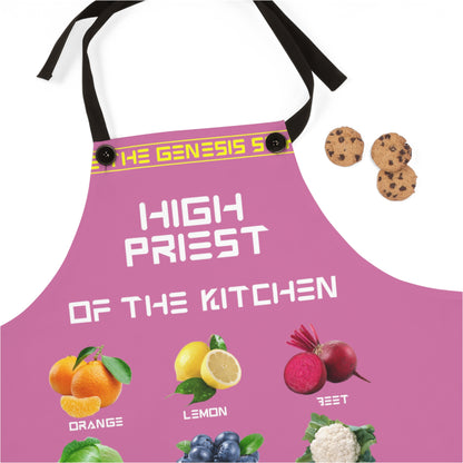 Chef's Culinary Vestment - in Pink color, from "High Priest of the Kitchen" Aprons Collection