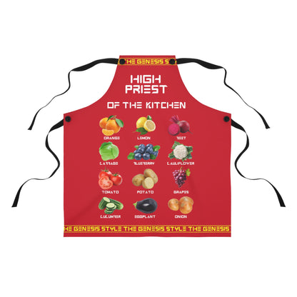 Chef's Culinary Vestment - in Red color, from "High Priest of the Kitchen" Aprons Collection