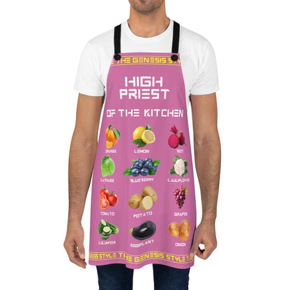 Chef's Culinary Vestment - in Pink color, from "High Priest of the Kitchen" Aprons Collection