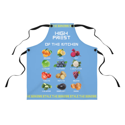 Chef's Culinary Vestment - in Sky Blue Color, from "High Priest of the Kitchen" Aprons Collection