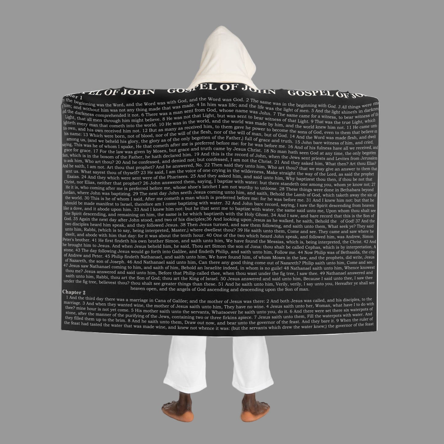 John Gospel Hooded Sherpa Blanket – Black