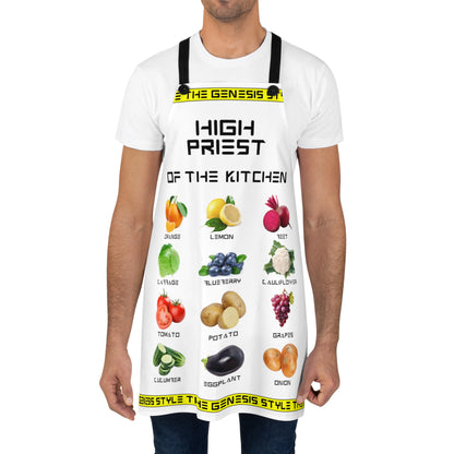 Chef's Culinary Vestment - in White color, from "High Priest of the Kitchen" Aprons Collection