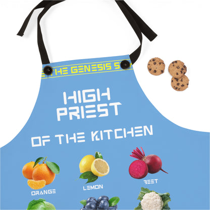 Chef's Culinary Vestment - in Sky Blue Color, from "High Priest of the Kitchen" Aprons Collection
