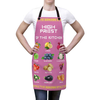 Chef's Culinary Vestment - in Pink color, from "High Priest of the Kitchen" Aprons Collection