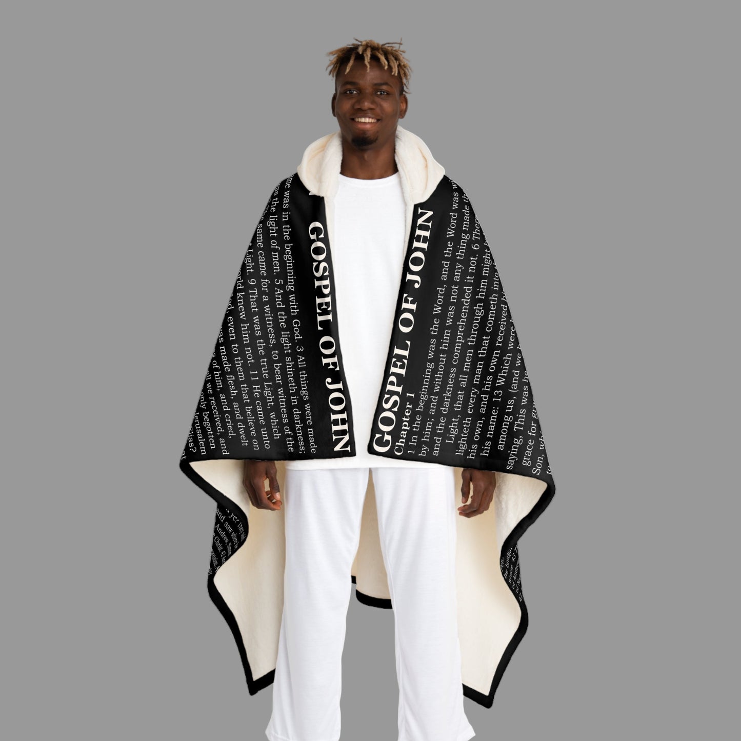 John Gospel Hooded Sherpa Blanket – Black