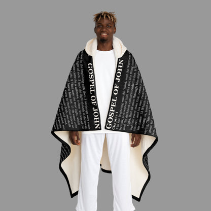 John Gospel Hooded Sherpa Blanket – Black