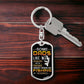 Stunning Graphic Dog Tag Keychain with YOUR PERSONAL ENGRAVING for DAD