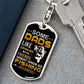 Stunning Graphic Dog Tag Keychain with YOUR PERSONAL ENGRAVING for DAD