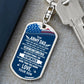 Stunning Graphic Dog Tag Keychain with YOUR PERSONAL ENGRAVING for ARMY DAD
