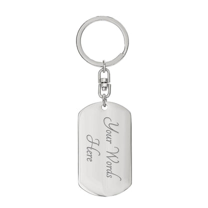Stunning ISAIAH 43:2 Graphic Dog Tag Keychain with YOUR PERSONAL ENGRAVING for FIRE FIGHTER