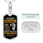 Stunning Graphic Dog Tag Keychain with YOUR PERSONAL ENGRAVING for DAD
