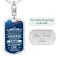 Stunning Graphic Dog Tag Keychain with YOUR PERSONAL ENGRAVING for ARMY DAD