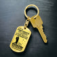 Stunning Graphic Dog Tag Keychain for Husband with YOUR PERSONAL ENGRAVING for YOUR HUSBAND
