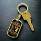 Stunning Graphic Dog Tag Keychain with YOUR PERSONAL ENGRAVING for DAD