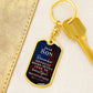 Stunning Graphic Dog Tag Keychain with YOUR PERSONAL ENGRAVING for SON