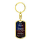 Stunning Graphic Dog Tag Keychain with YOUR PERSONAL ENGRAVING for SON