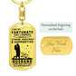 Stunning Graphic Dog Tag Keychain for Husband with YOUR PERSONAL ENGRAVING for YOUR HUSBAND