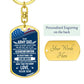 Stunning Graphic Dog Tag Keychain with YOUR PERSONAL ENGRAVING for ARMY DAD