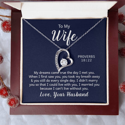 Amazing "Forever Love" Necklace with Message Card for YOUR  AMAZING WIFE