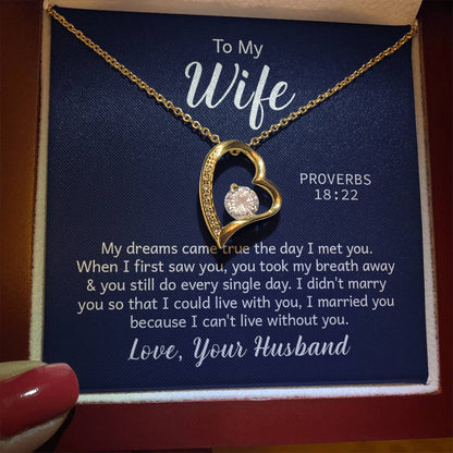 Amazing "Forever Love" Necklace with Message Card for YOUR  AMAZING WIFE