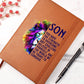 Impressive Graphic Leather Journal with message FOR YOUR SON