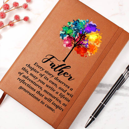 Impressive Graphic Leather Journal with message FOR FATHER