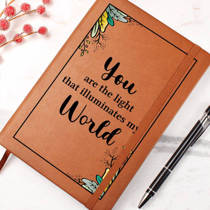 Impressive Graphic Leather Journal with message FOR EVERYONE