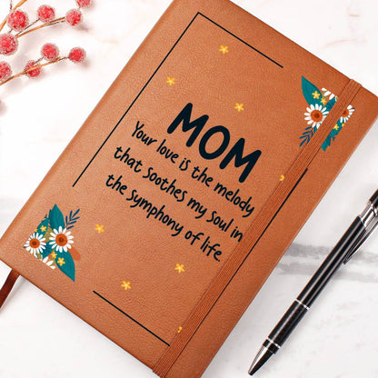 Impressive Graphic Leather Journal with message FOR MOM