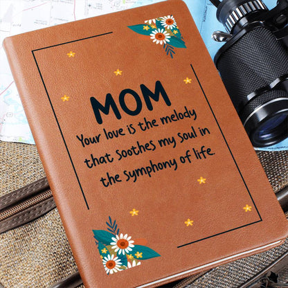 Impressive Graphic Leather Journal with message FOR MOM